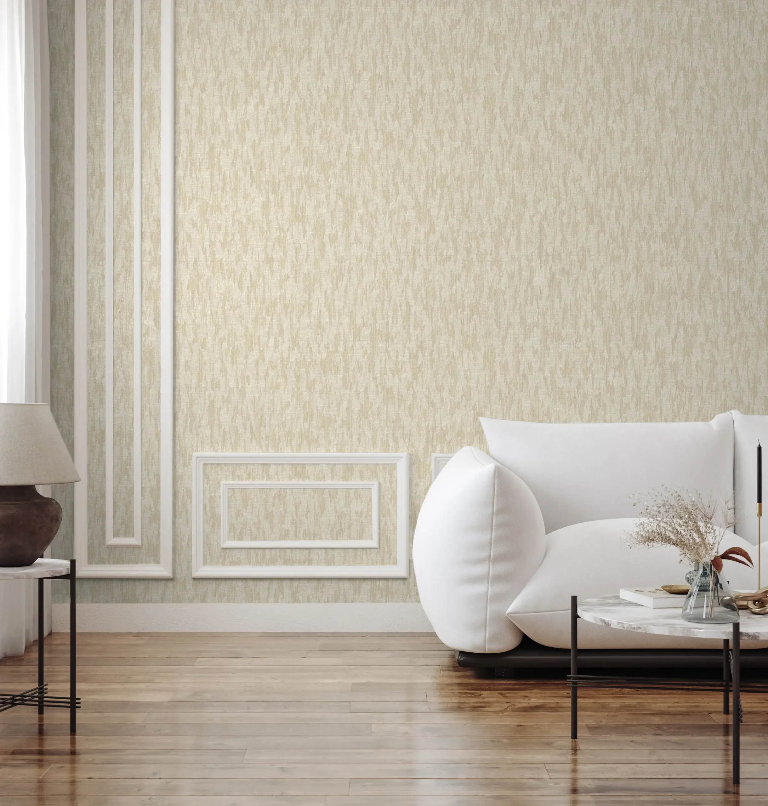 Beige Embossed Wallpaper – Understated Shimmer (24108-2)